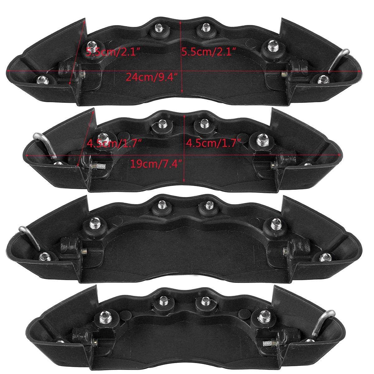 4PC Universal Car Truck 3D Brake Caliper Covers Brembo Front Rear Black Black