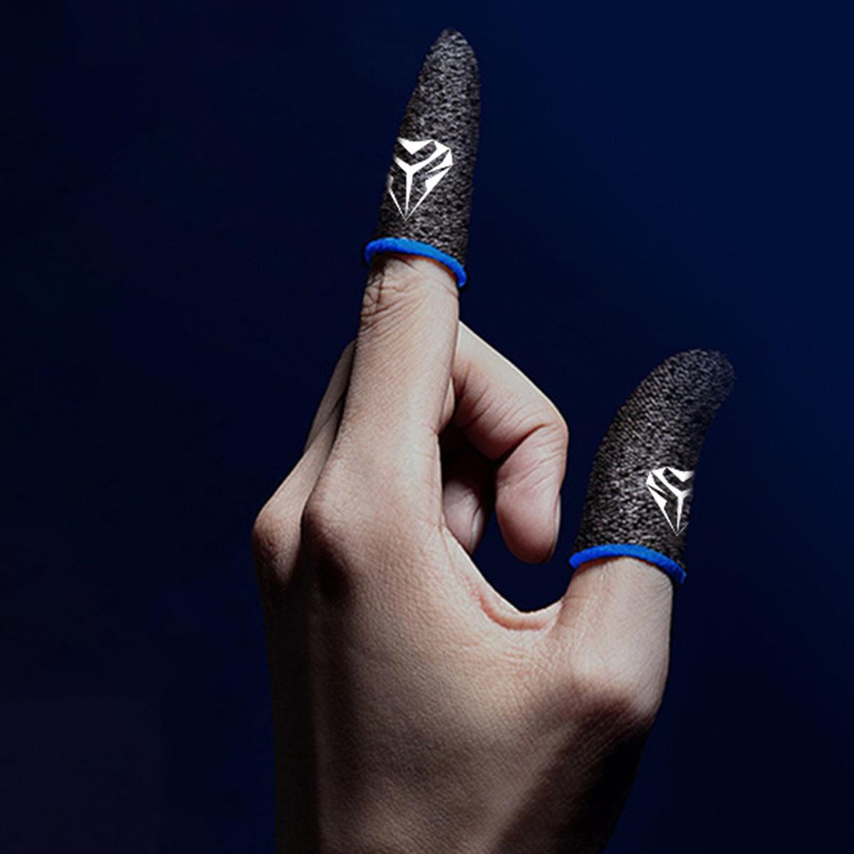 1 Pair Gaming Finger Sleeve Seamless Touch Screen Thumb Sleeve Blue