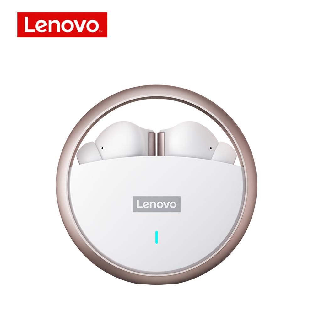 Lenovo LP60 Wireless BT Headphones In-ear Sports Earbuds Rotating Design HiFi Sound Quality Low Latency Wide Compatibility White