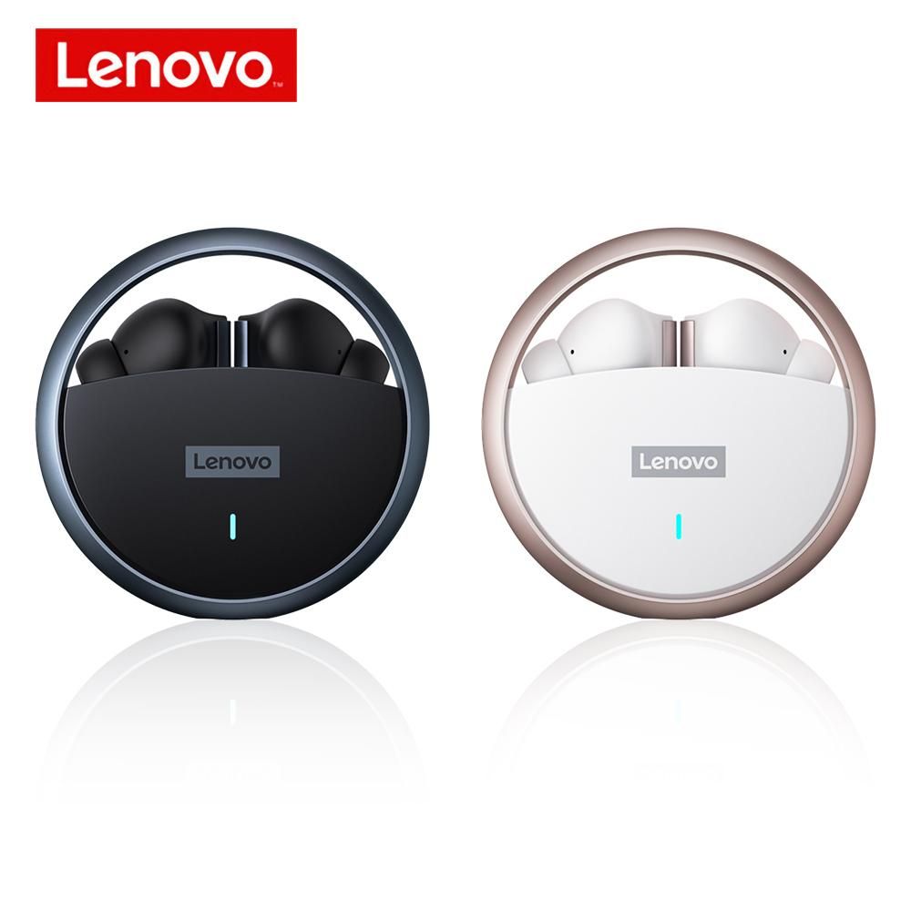 Lenovo LP60 Wireless BT Headphones In-ear Sports Earbuds Rotating Design HiFi Sound Quality Low Latency Wide Compatibility White