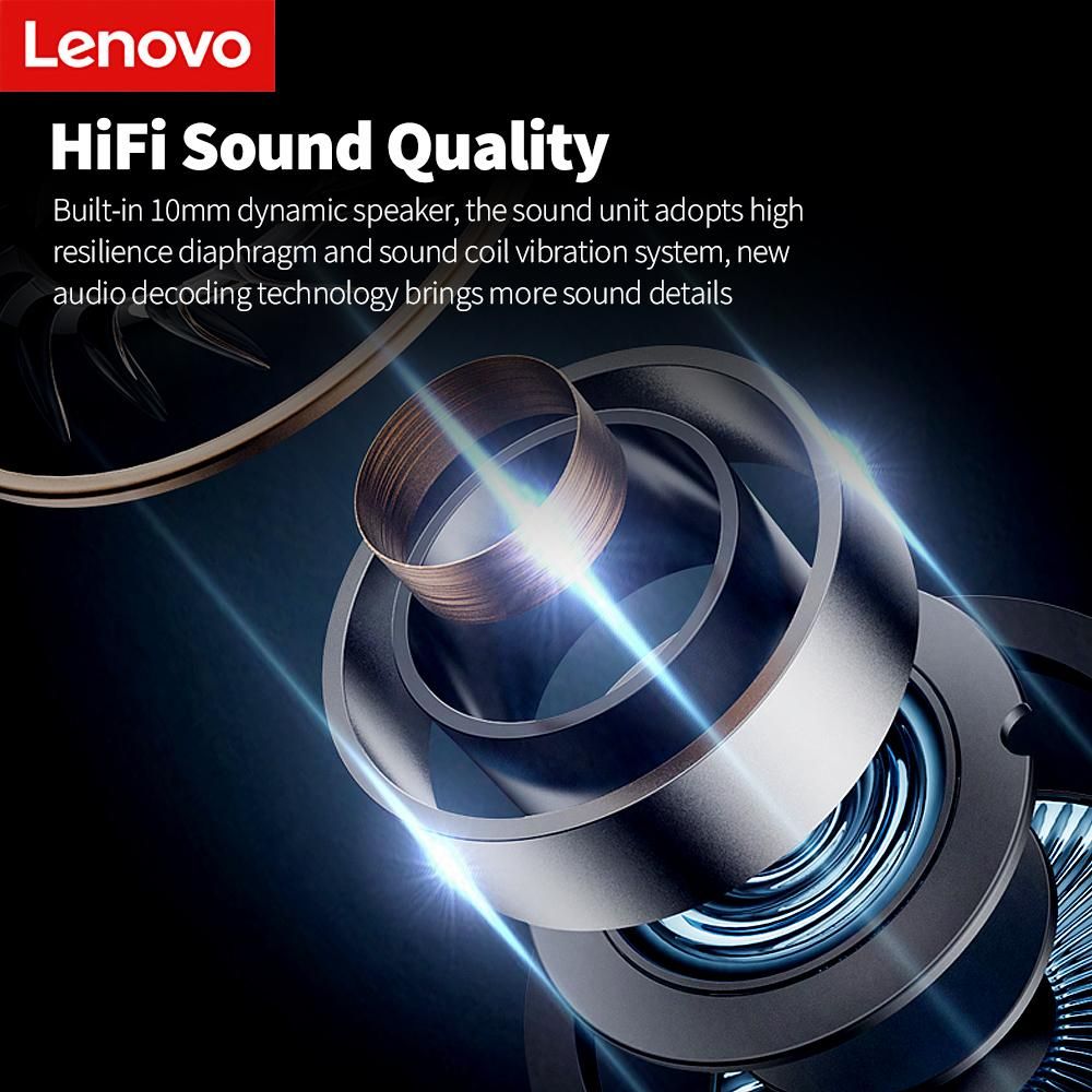 Lenovo LP60 Wireless BT Headphones In-ear Sports Earbuds Rotating Design HiFi Sound Quality Low Latency Wide Compatibility White