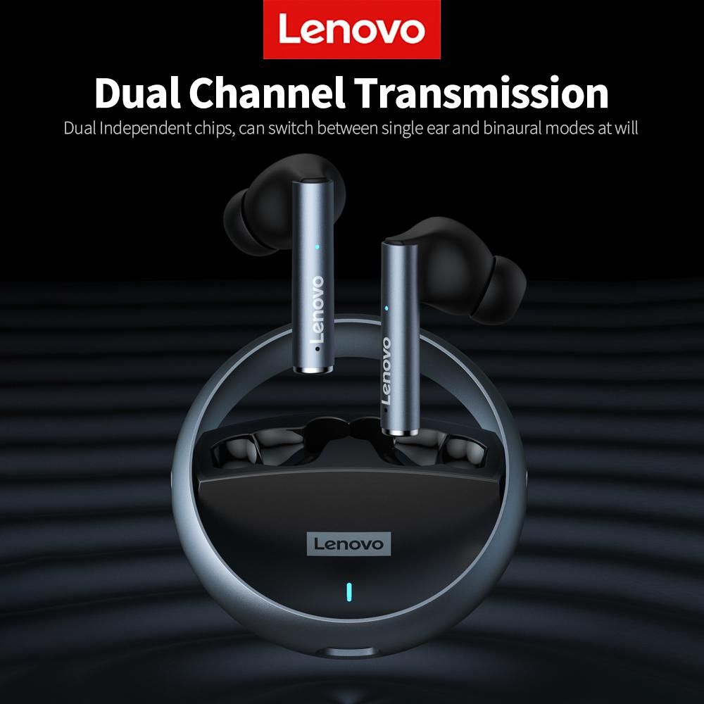 Lenovo LP60 Wireless BT Headphones In-ear Sports Earbuds Rotating Design HiFi Sound Quality Low Latency Wide Compatibility White