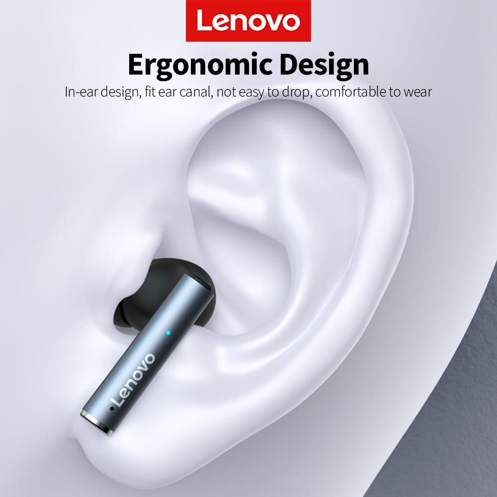 Lenovo LP60 Wireless BT Headphones In-ear Sports Earbuds Rotating Design HiFi Sound Quality Low Latency Wide Compatibility White