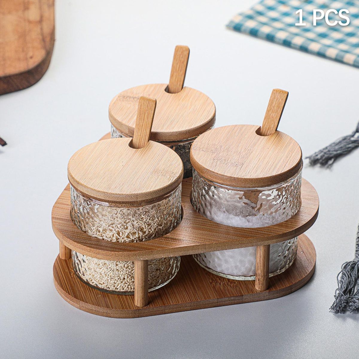 Glass Spice Jar 280ml Spice Bottle, Salt Seasoning Organizer For Sugar