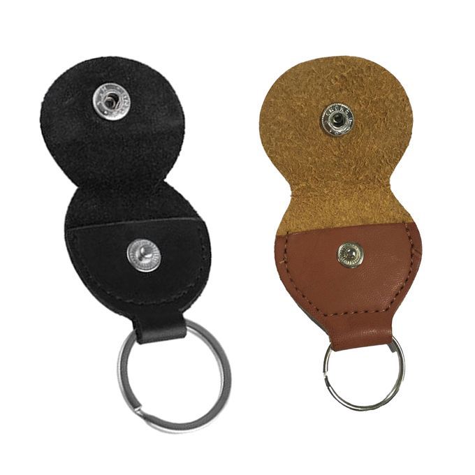 2x Leather Guitar Bass Picks Storage Bags Plectrums Holder Keyring