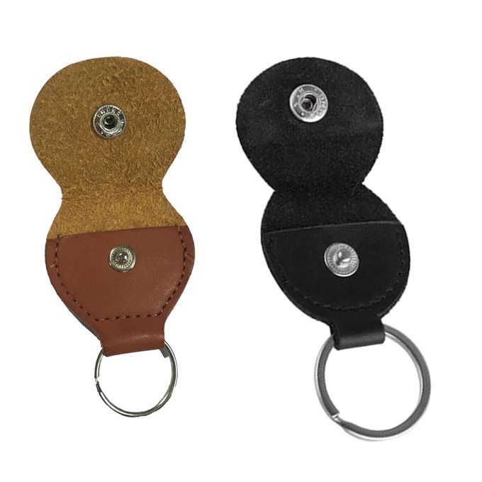 2x Leather Guitar Bass Picks Storage Bags Plectrums Holder Keyring