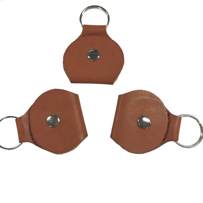2x Leather Guitar Bass Picks Storage Bags Plectrums Holder Keyring