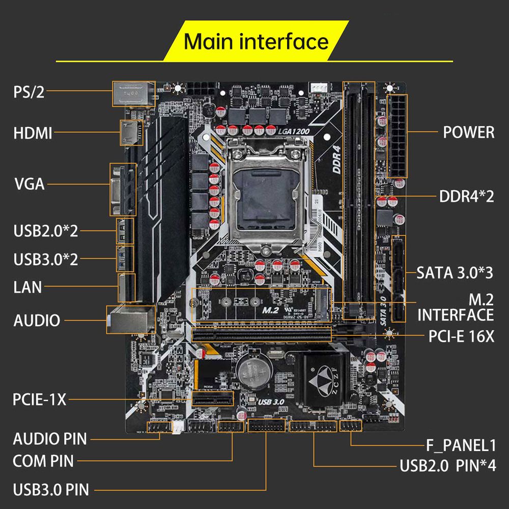 H410 Gaming Motherboard 2666MHz Frequency LGA1200(Intel 10th
