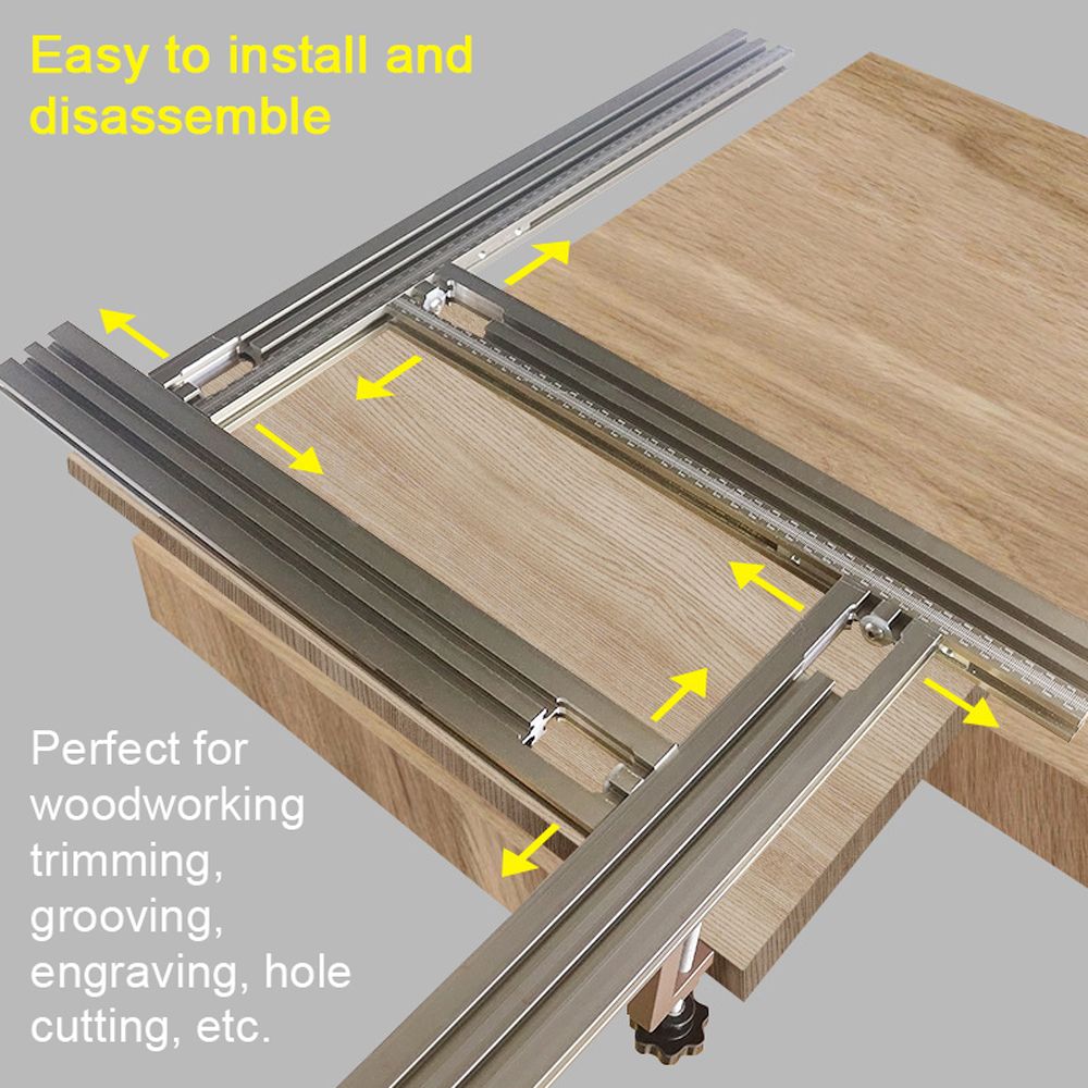 Woodworking Rail Guide System G-Clamps Aluminum Alloy Fence