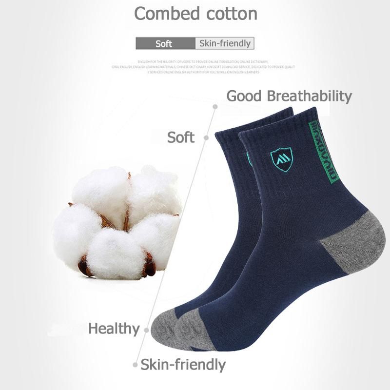 5 pairs cotton socks for men high quality breathable casual sports cycling solid color black 2023 fashion male middle tube sock