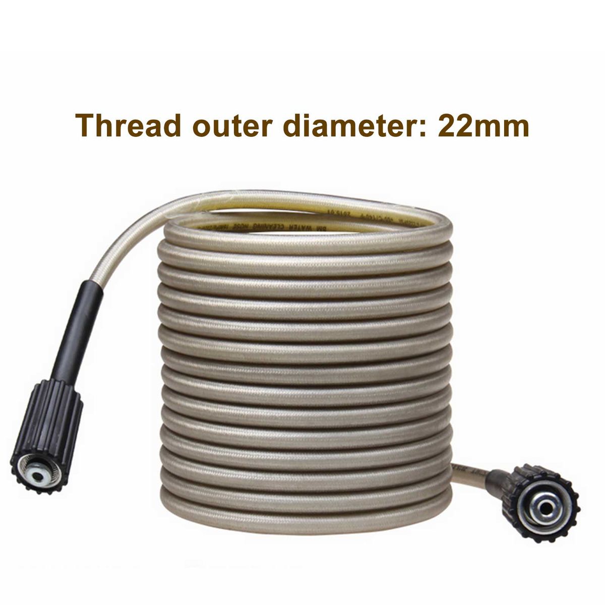 50ft 5000PSI High Pressure Washer Hose M22 Connector