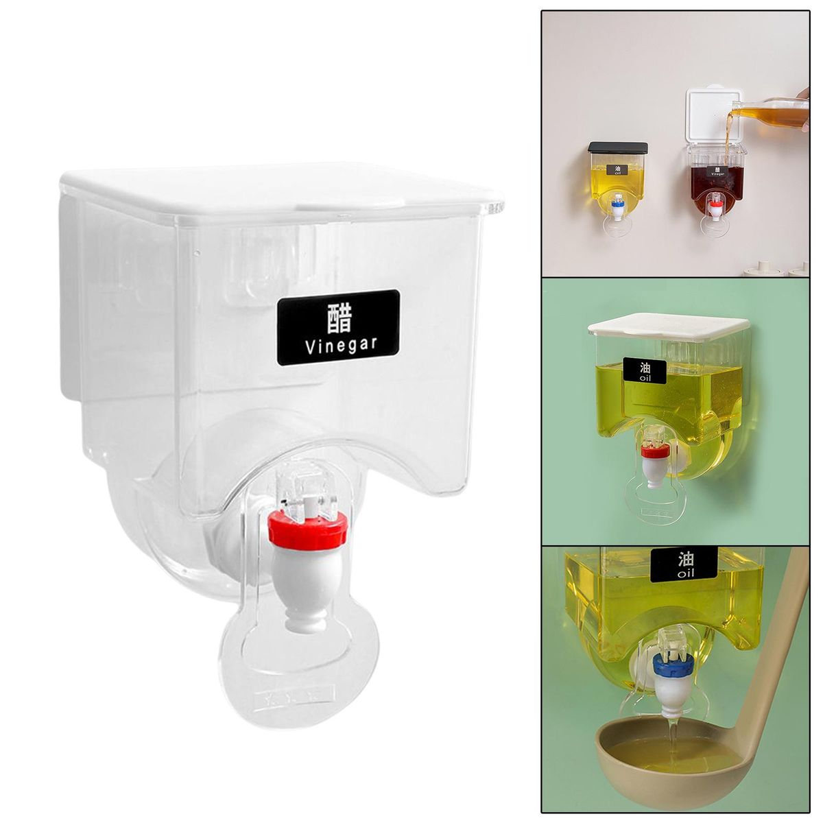Wall Mounted Oil Dispenser Sauce Press Box Kitchen Tool For White