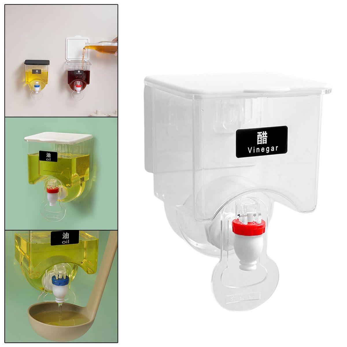 Wall Mounted Oil Dispenser Sauce Press Box Kitchen Tool For White
