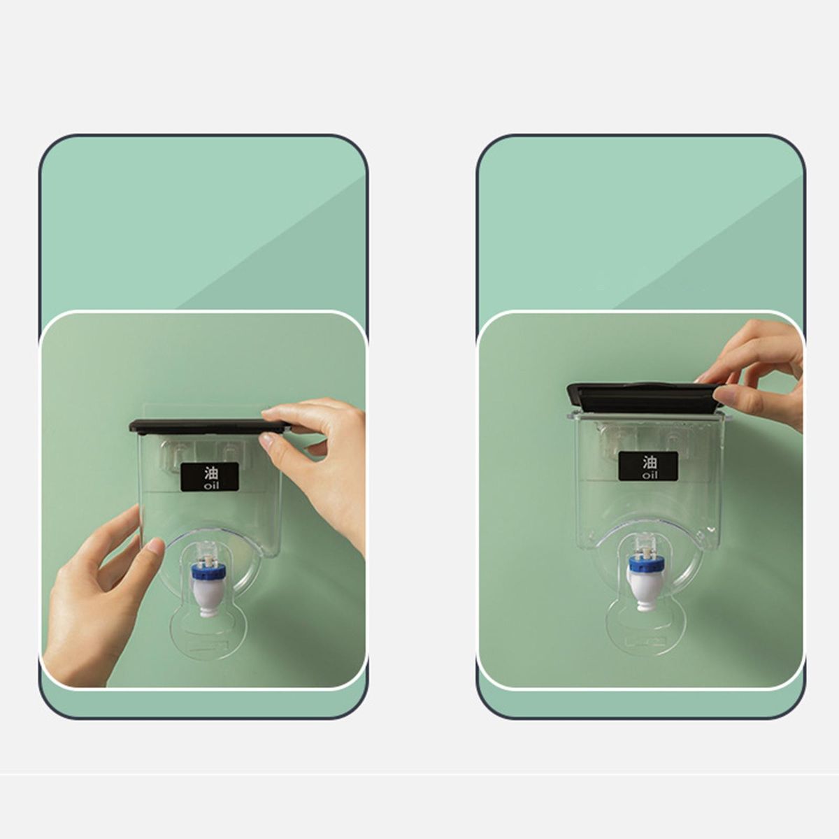Wall Mounted Oil Dispenser Sauce Press Box Kitchen Tool For White