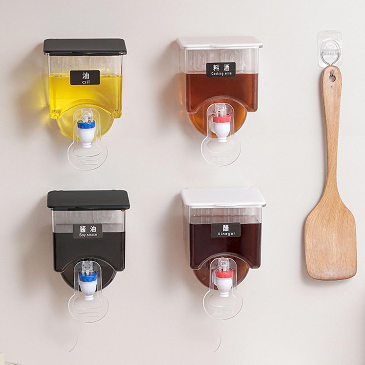 Wall Mounted Oil Dispenser Sauce Press Box Kitchen Tool For White