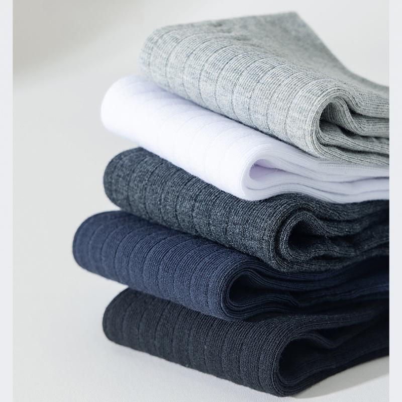 Men Cotton Socks 95% Pure Summer Business Dress Anti-bacterial Anti-odour Long Tube Socks Soft Breathable Spring Casual Sock