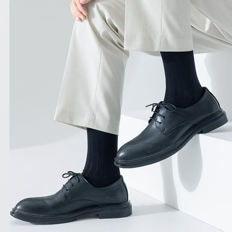 Men Cotton Socks 95% Pure Summer Business Dress Anti-bacterial Anti-odour Long Tube Socks Soft Breathable Spring Casual Sock