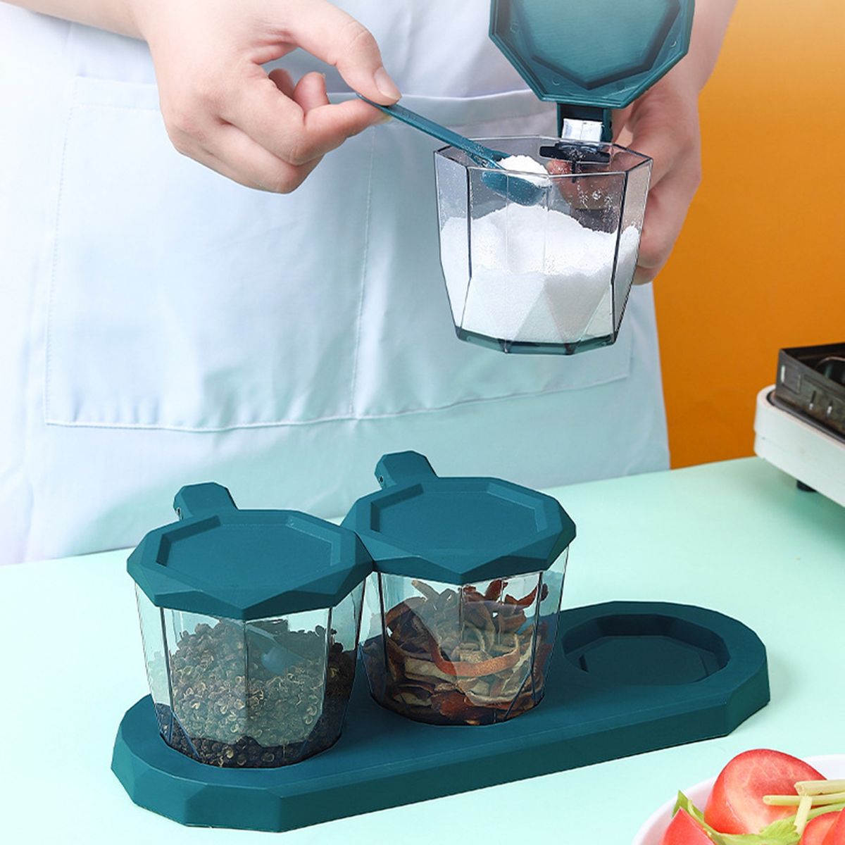 Spice Organizer Transparent Transparent Spice Organizer Blue