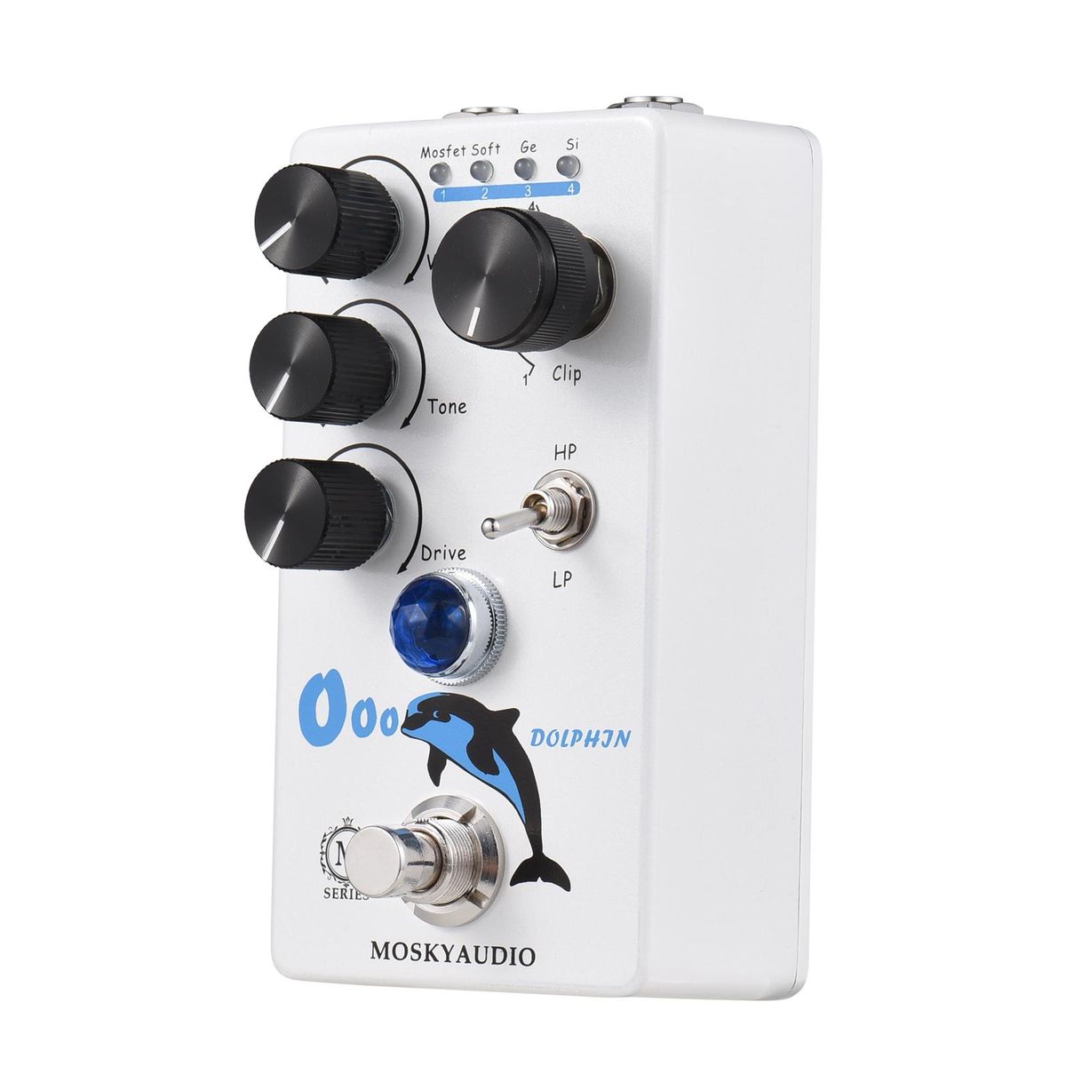 MOSKYAudio Distortion/Overdrive Guitar Effect Pedal 4 Mode Switch Volume/Tone/Drive Controls Compact Portable Digital Overdrive Guitar Effector Effect Processor for Electric Guitar - DOLPHIN