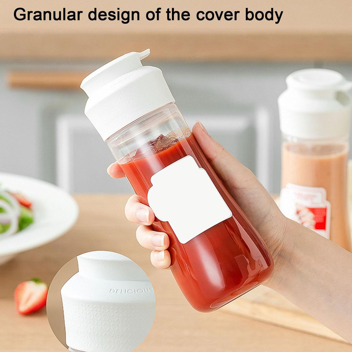 Cross-shaped Oil Outlet Bottle Easy-squeeze Sauce Dispenser for Home White