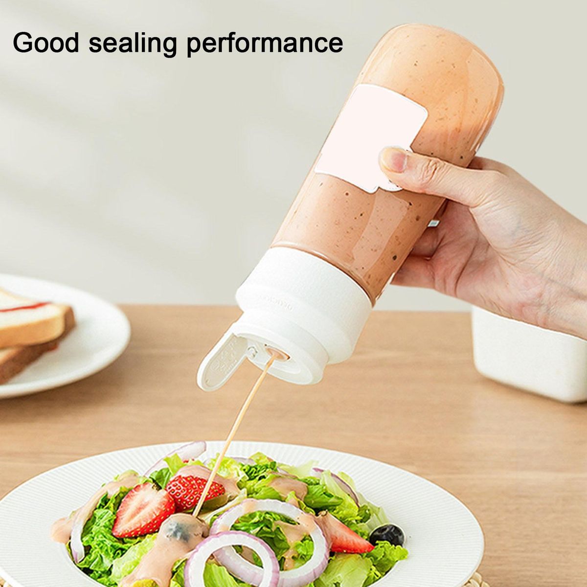 Cross-shaped Oil Outlet Bottle Easy-squeeze Sauce Dispenser for Home White
