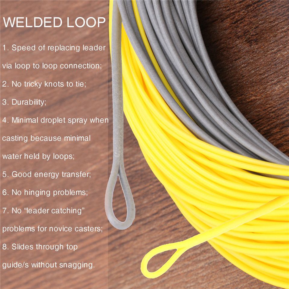 Fly Fishing Line Windcutter 100FT 4wt-8wt Weight Forward Floating Fly Line With 2 Welded Loops