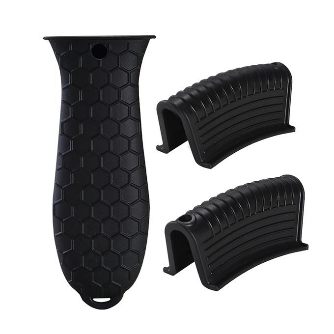 Silicone Pot Holder Sleeve Pot Frying Pan Handle Cover Grip Black