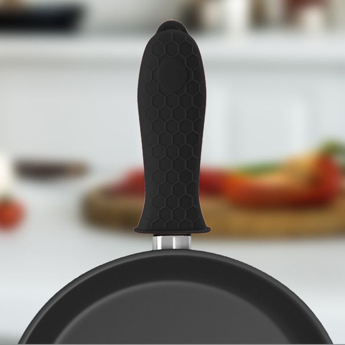 Silicone Pot Holder Sleeve Pot Frying Pan Handle Cover Grip Black