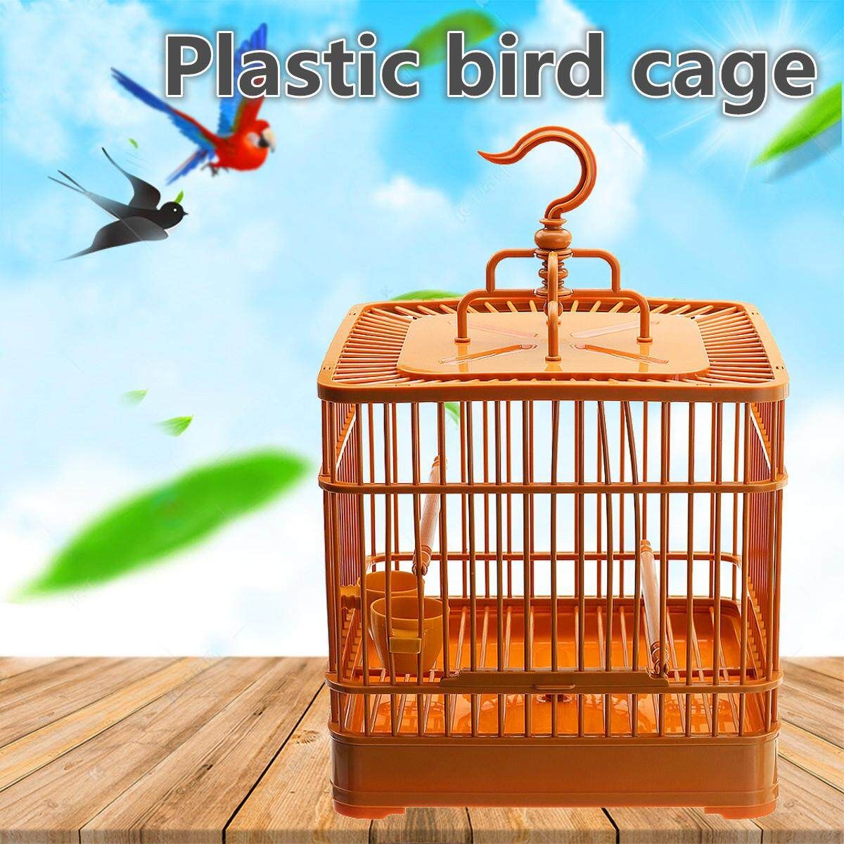 Bird Hanging Feed Holder Plastic Cage Tube PawMits Bird Feeding Cage Carrier