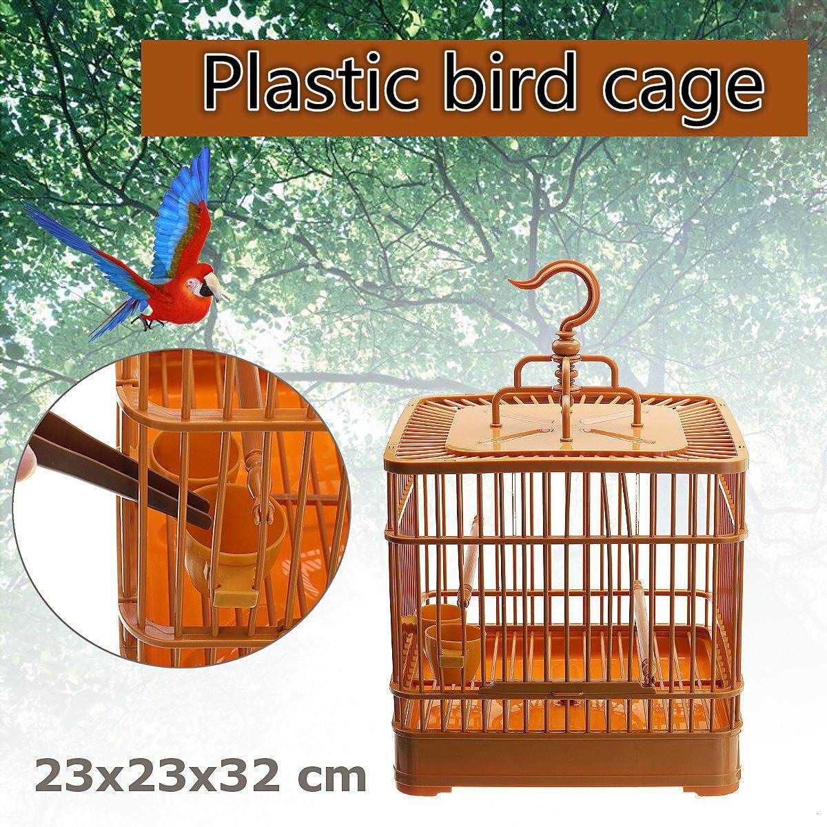 Bird Hanging Feed Holder Plastic Cage Tube PawMits Bird Feeding Cage Carrier