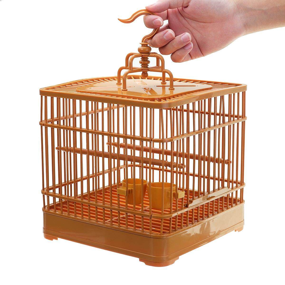 Bird Hanging Feed Holder Plastic Cage Tube PawMits Bird Feeding Cage Carrier