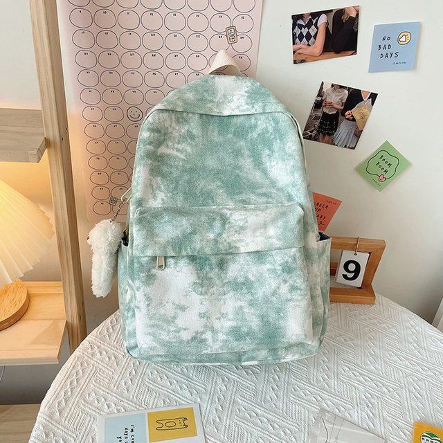 New Retro Tie-Dyed Backpack For High School Girls Gym Bag