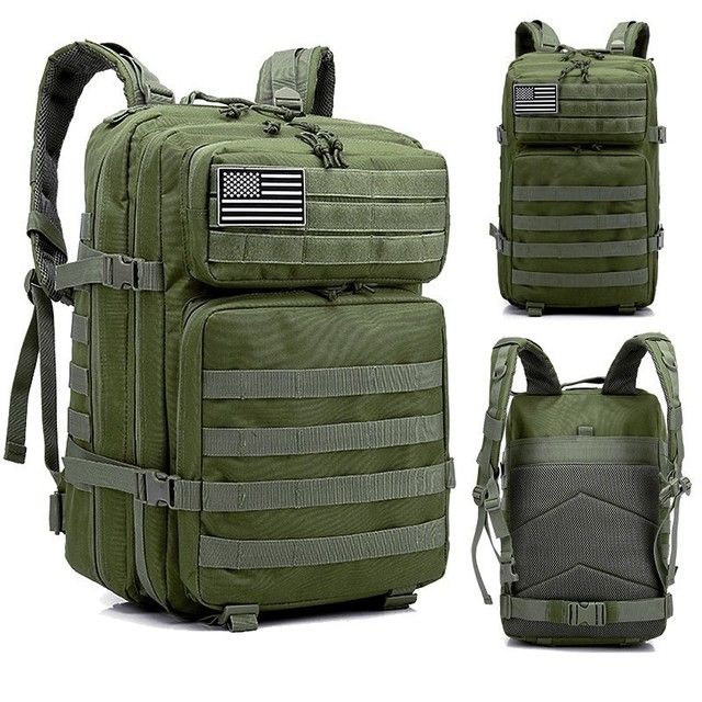 50L Man/Women Military Backpack Tactical Crossfit Gym Bag Fitness Waterproof Bug Out Bag Outdoor Hiking Trekking Backpack(#Army Green)