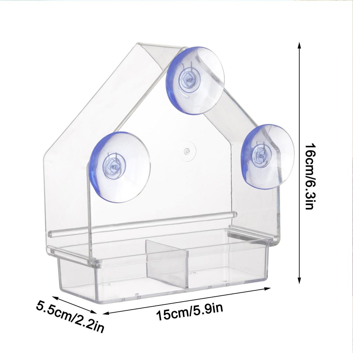Bird Feeder Great Friction Perching Strip Parrot Feeder Clear