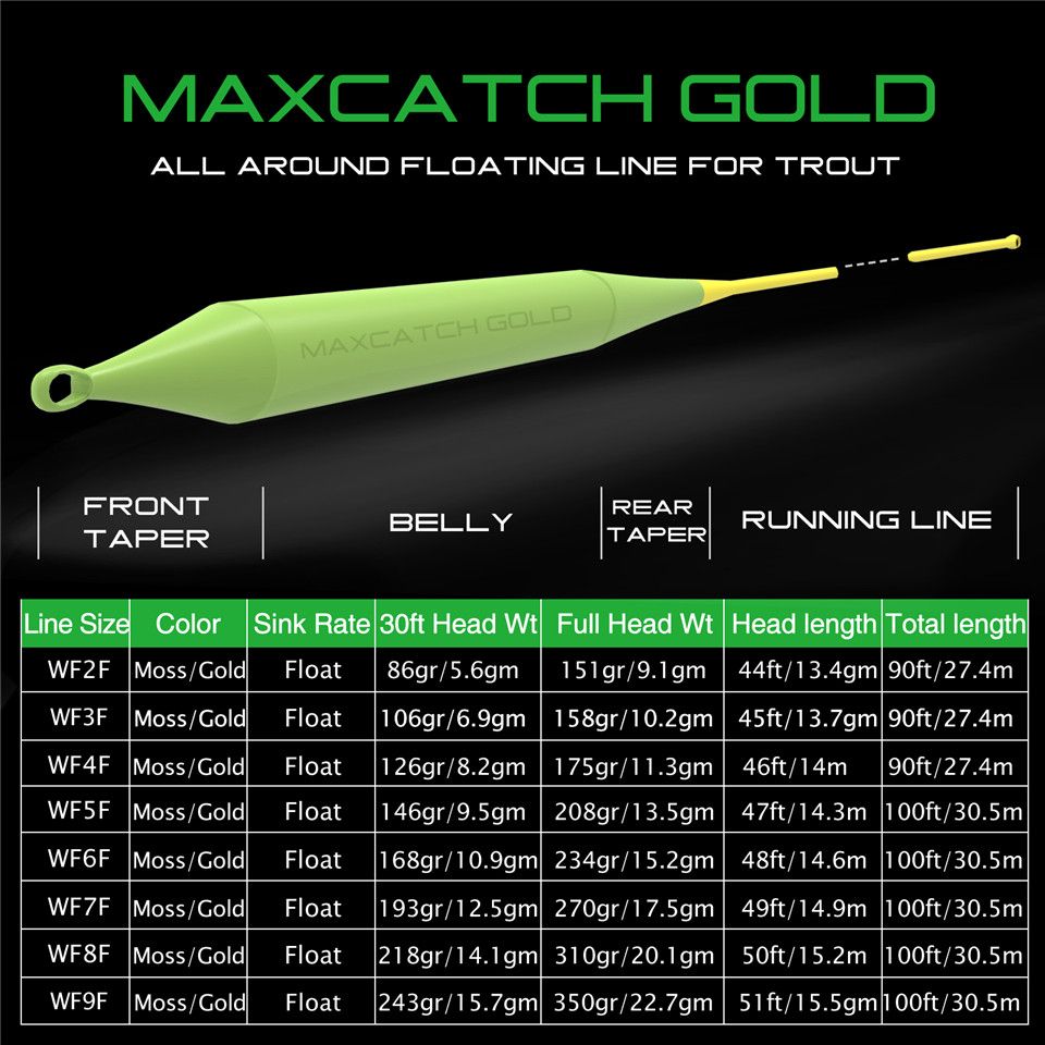 100 FT Smooth Casting Fly Fishing Line 2wt-9wt Weight Forward Floating Fly Line With