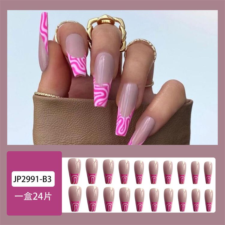 Fake Nails Art Tips Press On False Tips With Glue Coffin Stick Designs