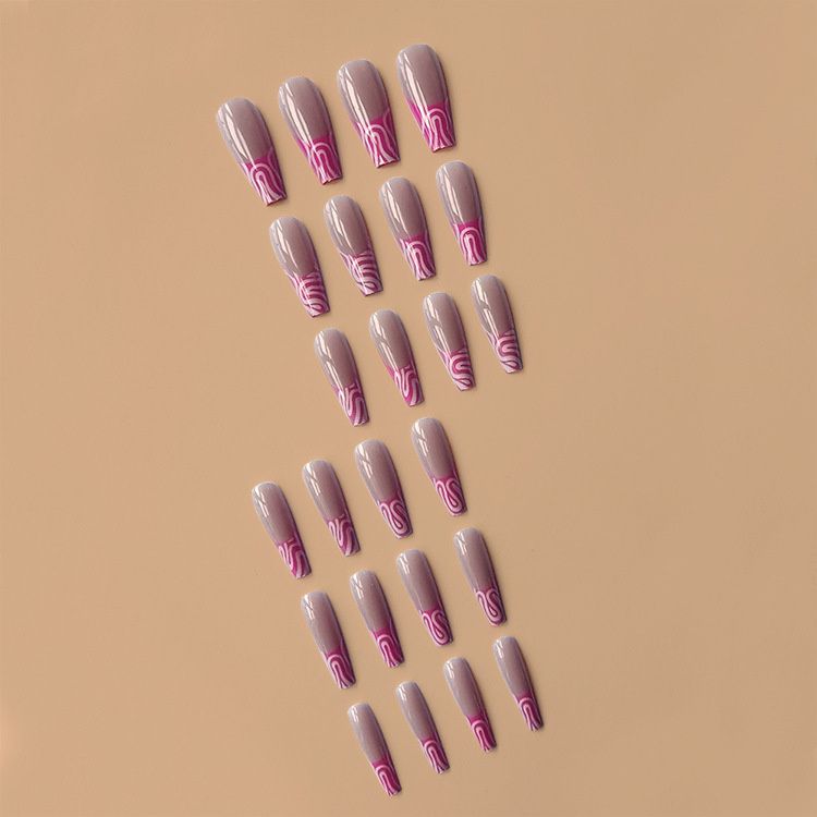 Fake Nails Art Tips Press On False Tips With Glue Coffin Stick Designs