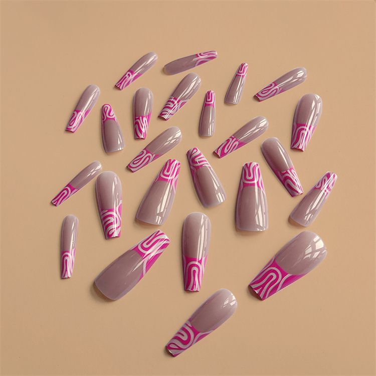 Fake Nails Art Tips Press On False Tips With Glue Coffin Stick Designs