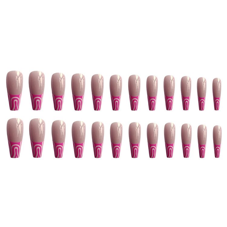 Fake Nails Art Tips Press On False Tips With Glue Coffin Stick Designs