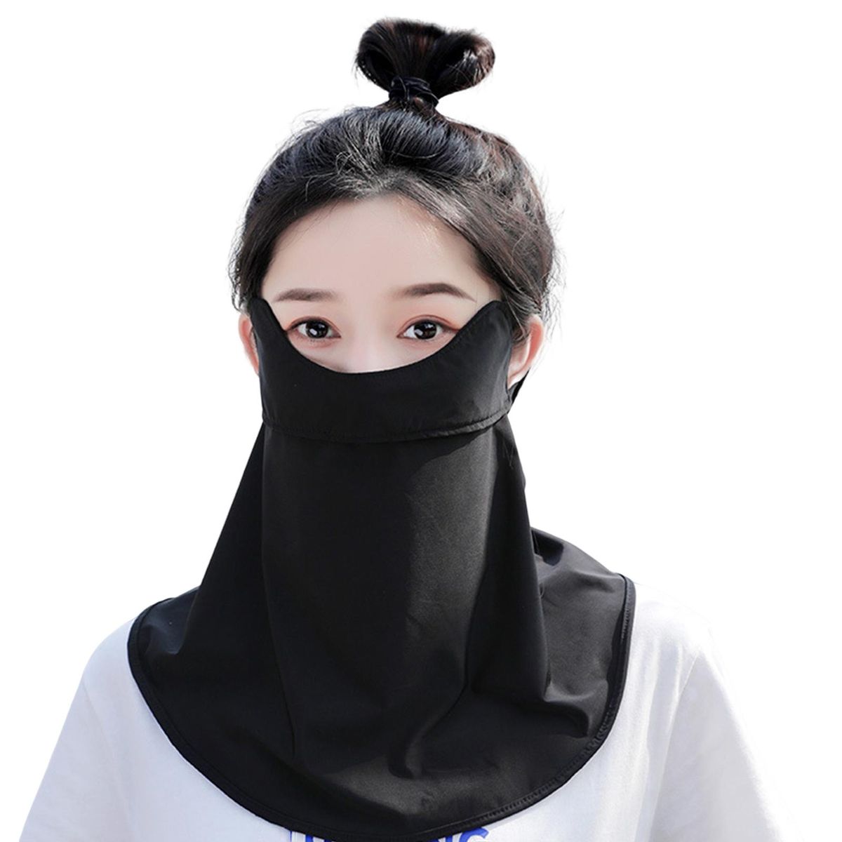 Face Veil Quick Dry Comfortable Breathable-Black