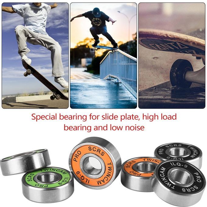 ILQ-9 608 Wheel Skateboard Bearing Longboard High Speed Roller Skate Bearings-Black