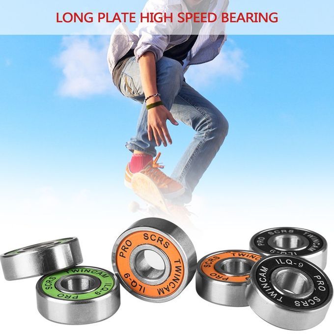 ILQ-9 608 Wheel Skateboard Bearing Longboard High Speed Roller Skate Bearings-Black