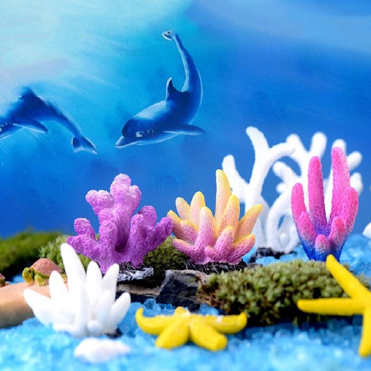 10 PCS Simulation Resin Coral , Colour: No. 2 Colorful