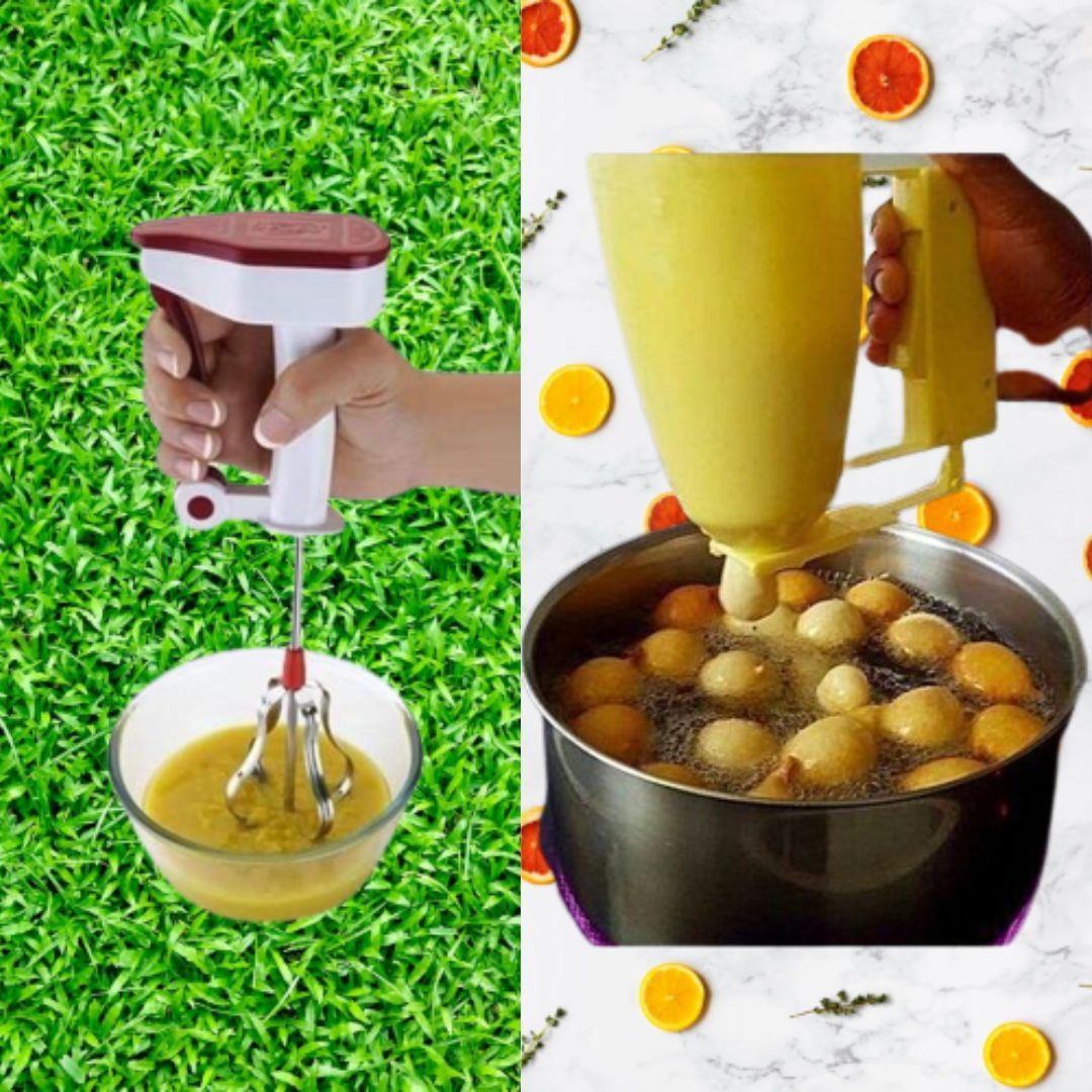 Portable Handheld Manual Hand Mixer And Puff Puff Dispenser