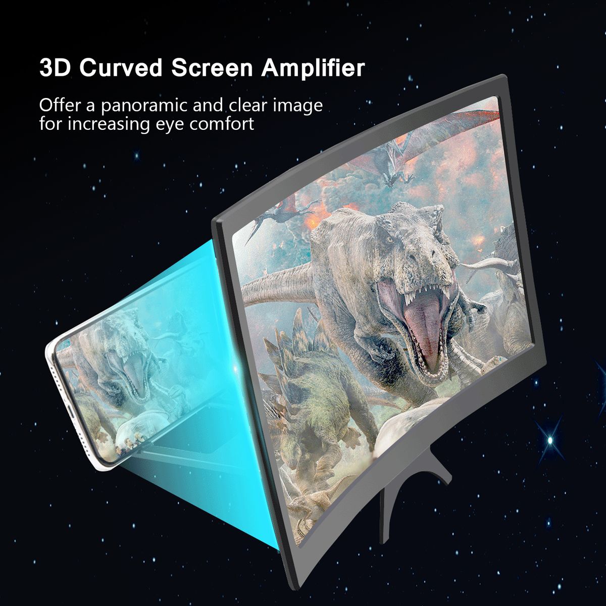 12-inch Phone Screen Magnifier 3D Curved Screen Amplifier