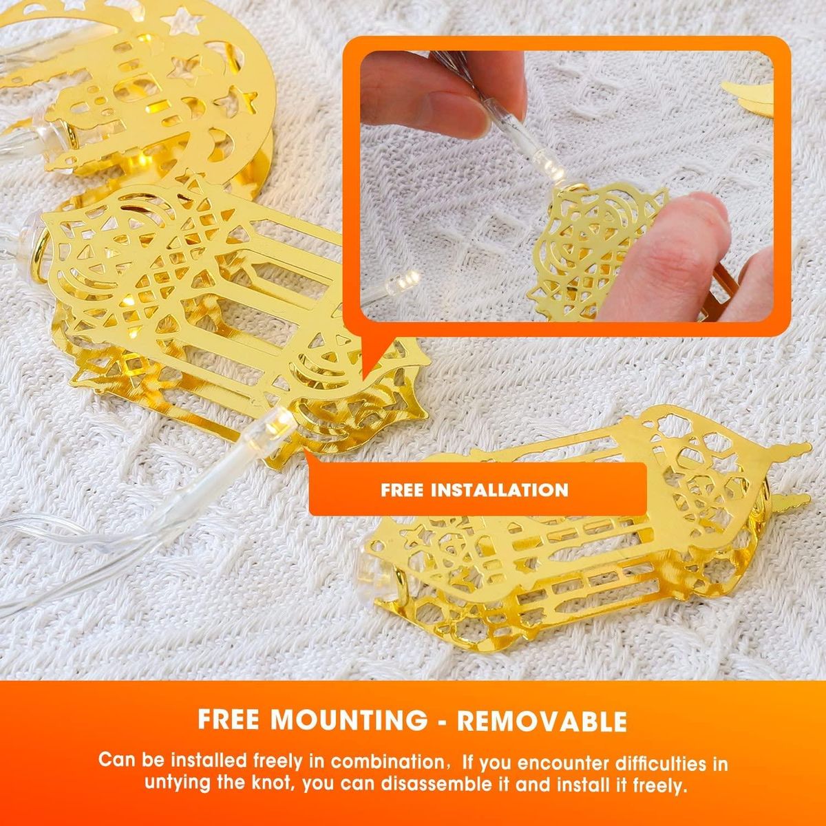 10 LED Ramadan Decorative String Lights for Ramadan Mubarak, Kareem, Eid R