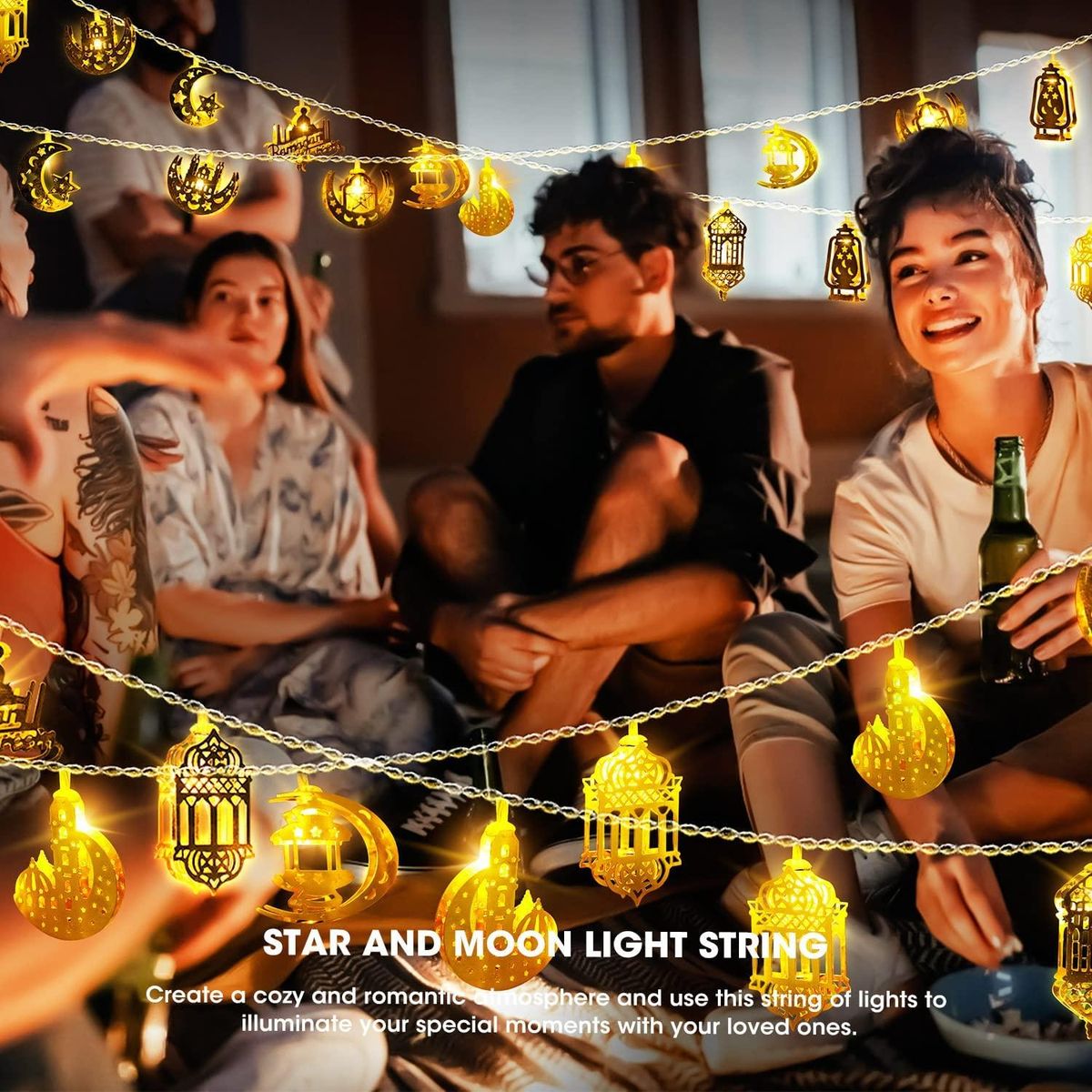 10 LED Ramadan Decorative String Lights for Ramadan Mubarak, Kareem, Eid R