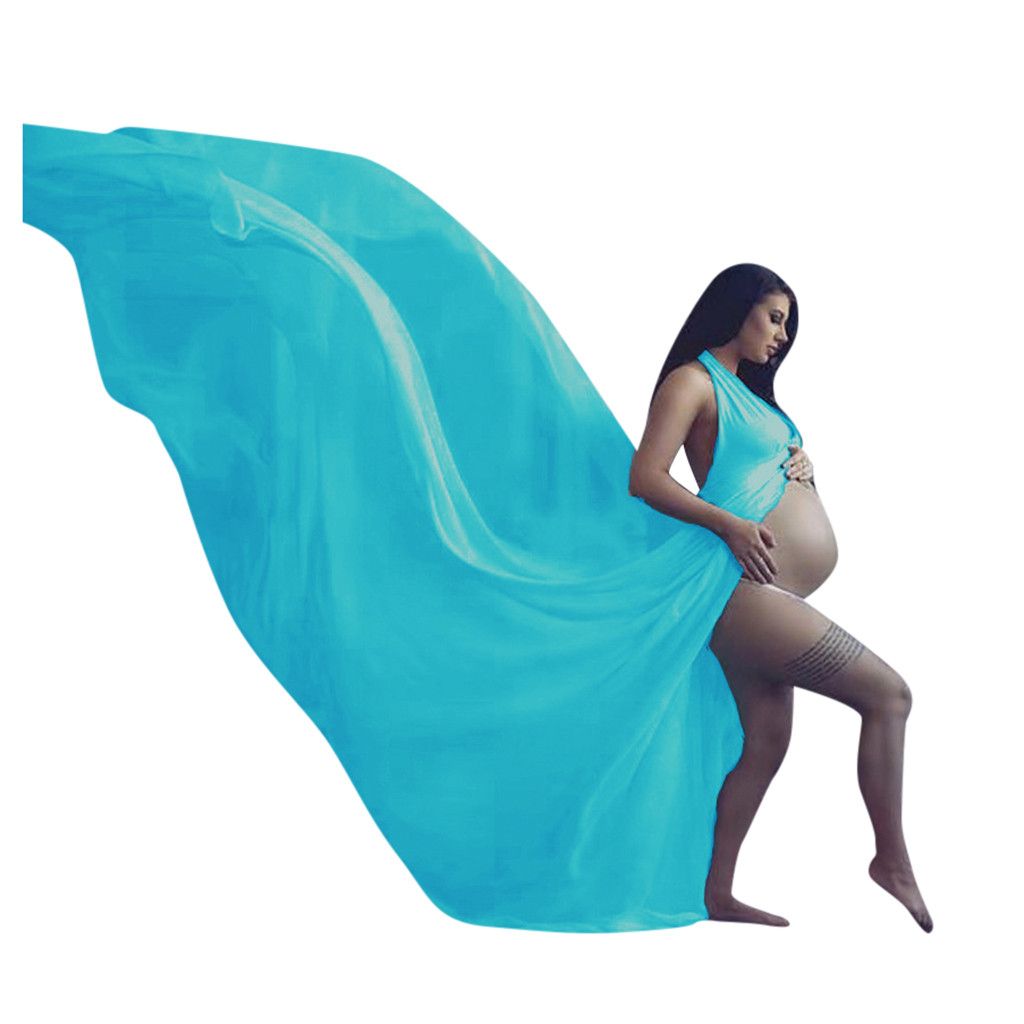 Women Shoulderless Maternity Dresses For Po Shoot Maxi Gown