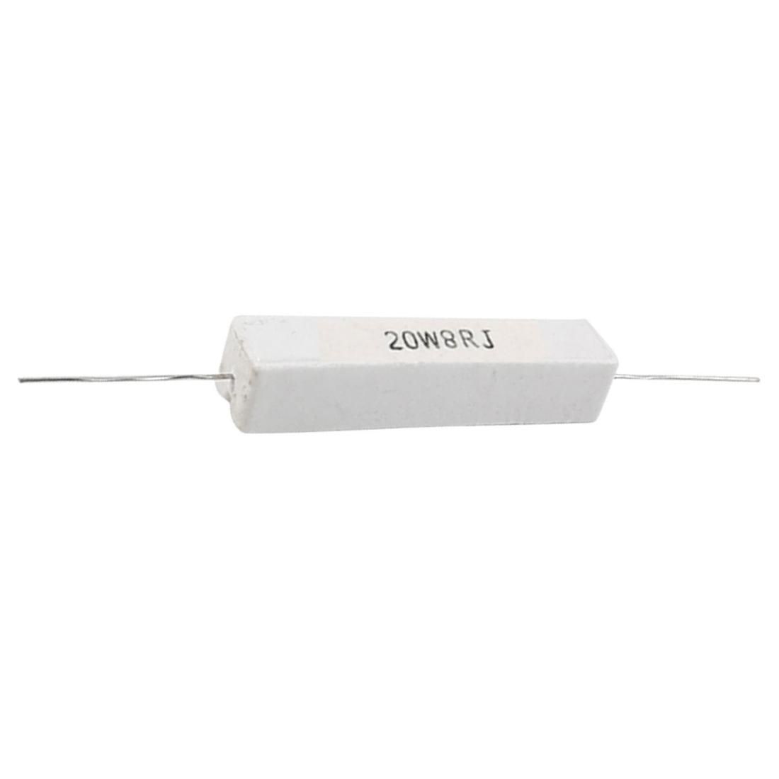 2 Pcs Wire Wound Ceramic Cement Resistor 8 Ohm 20W 5%