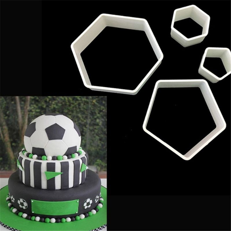 4Pcs Football Soccer Fondant Cutter Cookies Mold Cake
